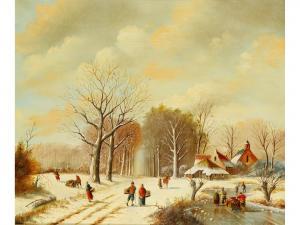 WRIGHT Gordon Butler 1925,A winter landscape with figures,Duke & Son GB 2015-04-16