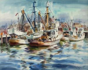 WRIGHT James Couper 1906-1969,Fish Harbor, 
San Pedro,John Moran Auctioneers US 2016-01-27