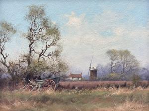 WRIGHT James 1935,Farm Landscape with Windmill,Duggleby Stephenson (of York) UK 2024-02-02