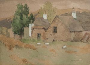 WRIGHT James Henry 1813-1883,Old cottage with sheep on a hillside,Rosebery's GB 2018-07-18