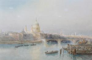 WRIGHT Richard Henry 1857-1930,St Paul's from the Thames,1896,Morphets GB 2021-11-25