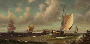 WRIGHT Robert Leslie 1868-1942,Schiffe vor der Küste,Van Ham DE 2024-01-30