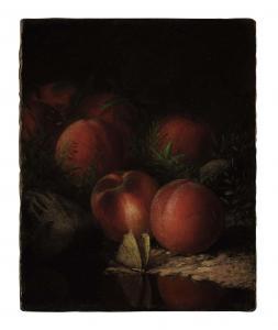 WRIGHT Rufus 1832-1900,Still Life with Peaches and Moth,1872,Christie's GB 2012-02-07