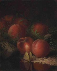 WRIGHT Rufus 1832-1900,Still Life with Peaches and Moth,1872,Christie's GB 2011-09-27