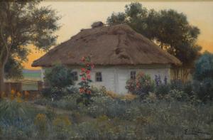 WRZESZCZ Eugeniusz 1851-1917,Landscape with a cottage at dusk,Desa Unicum PL 2023-12-19