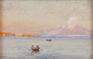WRZESZCZ Eugeniusz 1851-1917,View of Vesuvius from the Bay of Naples,Desa Unicum PL 2024-01-30