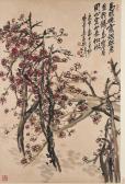 Wu Changshuo 1844-1927,Red Plum Blossoms,1920,Bonhams GB 2021-06-01