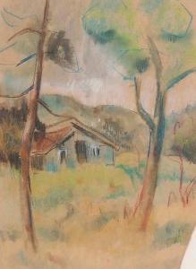 WULFERTANGE Rudolf 1884-1974,Landschaft mit Haus,Fischer CH 2014-11-26