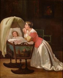 WULFFAERT Adrien 1804-1873,Heureuse mère,Zeeuws NL 2017-06-09