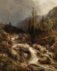 WURTZINGER P,Mountain Stream in the Alps,1877,Palais Dorotheum AT 2017-03-08