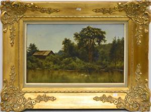 WUST Alexander 1837-1876,Paysage aux canards,Rops BE 2019-03-31
