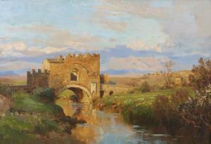 WUTTKE Carl 1849-1927,Nella Campagna romana (Ponte Nomentano),Capitolium Art Casa d'Aste 2023-12-13