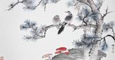 WUYIN Sun 1916-2002,Zwei auf einem Kiefernzweig sitzende Vögel,Auktionshaus Dr. Fischer 2012-10-13