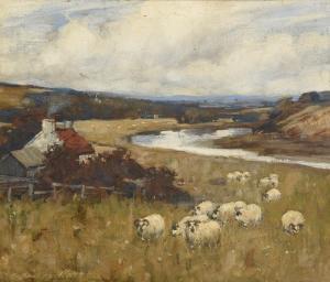 WYATT George 1900-1900,River Landscape with Sheep Grazing,Morgan O'Driscoll IE 2016-10-24