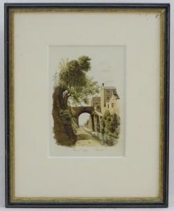 WYATT Henry,Canal Side, Chester, A view of an arch bridge over,1823,Claydon Auctioneers 2020-04-27