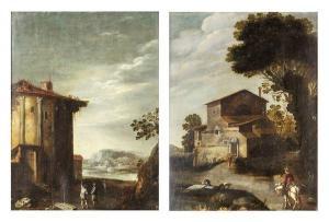WYCK Thomas 1616-1677,Coppia di paesaggi campestri con pastori,Casa d'Aste Arcadia IT 2024-04-17