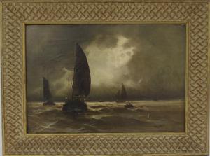 WYCKOFF Joseph 1883,fishing boats on a moonlit sea,CRN Auctions US 2019-01-27