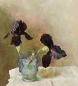 WYETH Henriette 1907-1997,Still Life of Irises in Blue Glass,Simpson Galleries US 2022-11-12