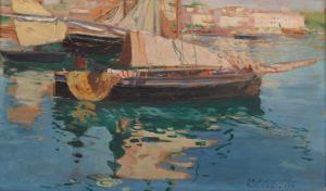 WYGRZYWALSKI Feliks Michal 1875-1944,Porto d\`Anzio,1908,Sopocki Dom Aukcjny PL 2024-03-23