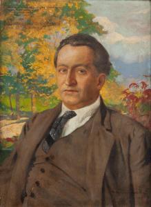 WYGRZYWALSKI Feliks Michal,Portrait of a man against an autumn landscape,1929,Desa Unicum 2024-04-16