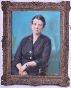 WYLDE Geoffrey Spencer 1903-1972,portrait of Mrs. Tregaskes,Dawson's Auctioneers GB 2018-08-25