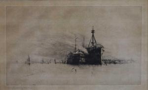 WYLLIE Harold 1880-1973,Steam ships at anchor,Lacy Scott & Knight GB 2022-09-17