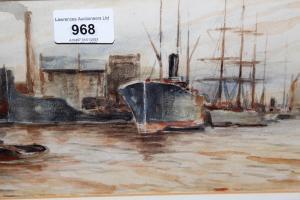 WYLLIE W.L,sketches, shipping in the pool of London,Lawrences of Bletchingley GB 2023-01-31