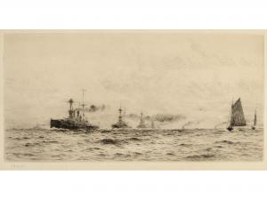 WYLLIE William Lionel 1851-1931,ATLANTIC FLEET COMING INTO PORTSMOUTH HARBOUR,Lawrences 2017-07-14