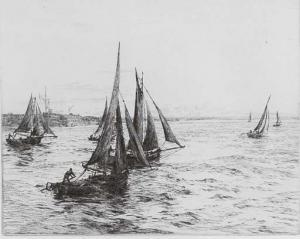 WYLLIE William Lionel 1851-1931,Fishing boats off Portsmouth,Christie's GB 2002-06-19