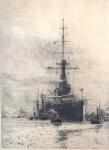 WYLLIE William Lionel 1851-1931,HMS Orion, Portsmouth,1912,Jacobs & Hunt GB 2022-08-12