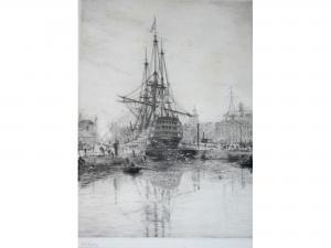 WYLLIE William Lionel 1851-1931,HMS VICTORY AT PORTSMOUTH,Lawrences GB 2015-04-17