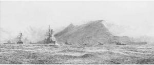 WYLLIE William Lionel 1851-1931,The fleet off Gibraltar,Christie's GB 2002-06-19
