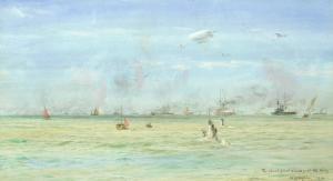 WYLLIE William Lionel 1851-1931,The Grand Fleet steam past the King,1914,Bonhams GB 2018-04-18