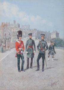 WYMER Reginald Augustus,Scottish regiments on the Esplanade in front of Ed,1910,Bonhams 2023-09-14