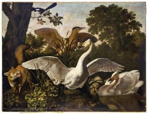 WYNTRACK Dirck 1625-1678,Le cygne effrayé par un renard,Christie's GB 2022-06-17