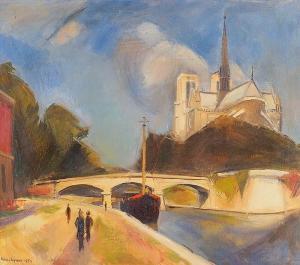 WYRSCH Charles 1920-2019,Seine mit Notre Dame,Fischer CH 2015-11-26