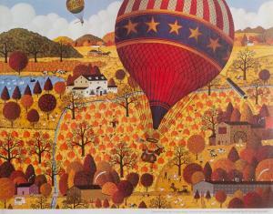 WYSOCKI Charles 1928-2002,Balloon Over Pumpkin Patch,1973,Ro Gallery US 2023-10-31