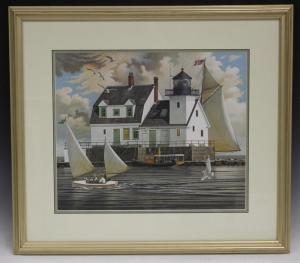 WYSOCKI Charles 1928-2002,Rockland Breakwater Light,Slawinski US 2019-09-15