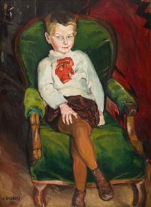 WYSOCKI M 1800-1900,Boy on an armchair,1923,Desa Unicum PL 2018-07-05