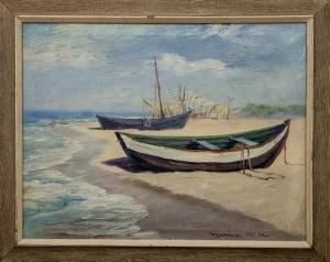 WYSZKOWSKI 1900-1900,Boats Along Coast of Hel,Stair Galleries US 2017-02-03