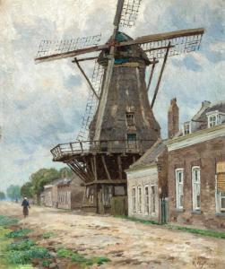 WYTSMAN Rudolph 1860-1927,Village street with mill,De Vuyst BE 2024-03-02