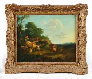 XAVERY Franciscus Xaverius,cattle and drover in a landscape at dusk,Reeman Dansie 2020-09-29