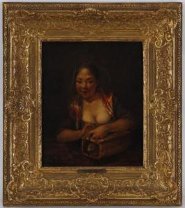 XAVERY Jacob 1736-1770,Paysanne avec un lapin,Piguet CH 2012-06-13