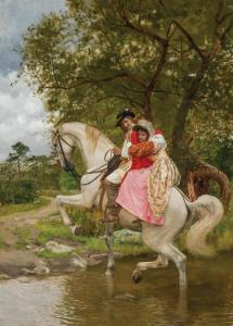 XAVIER HARRIS Charles 1856,Man and Woman on Horseback,Shannon's US 2015-10-29