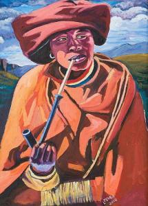 Xhosa Lizo Pemba,woman smoking a pipe,2010,Strauss Co. ZA 2017-11-27
