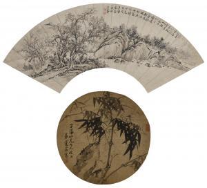 XI LIAN 1816-1884,Bamboo and Rock / Mountain Stream in Spring Hangin,Christie's GB 2022-09-01