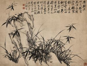 XIE ZHENG 1693-1765,Orchid and Rock,Sotheby's GB 2024-04-07