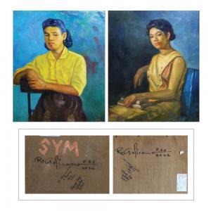 Y MENDOZA Sofronio 1936-2021,a) Lady Portrait,1964,Leon Gallery PH 2023-01-21