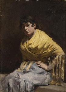Y SURIS Augustin Robert,Figura femminile con scialle giallo,1884,Il Ponte Casa D'aste Srl 2014-10-29
