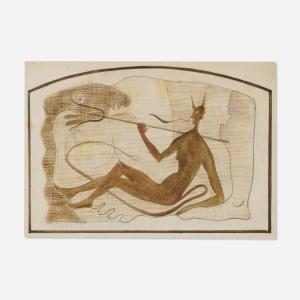 YAEGER Edgar Louis 1904-1997,Sketch for a fireplace screen at the Bro,1936,Toomey & Co. Auctioneers 2023-07-26